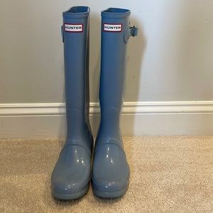 Hunter Boots Original Tall Gloss Rainboots women’s size 9 in Carolina blue